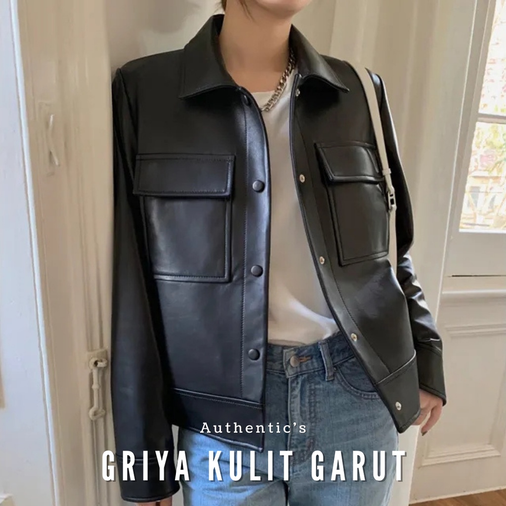 JAKET KULIT SEMI PRIA ORIGINAL 100% JUMBO ASLI KULIT DOMBA GARUT KEREN MOTOR DEWASA / JEKET KULIT PR