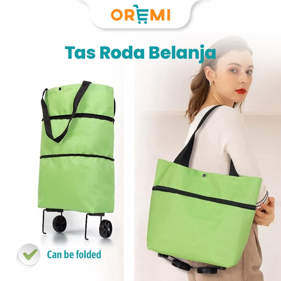 Tas Belanja Dorong Lipat Roda Trolley Bag Shopping Trolley Bag Tas Belanja Lipat Roda
