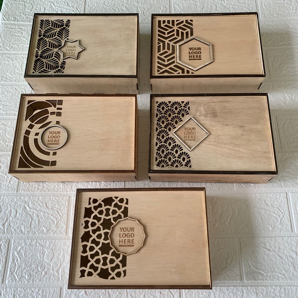 

Wooden Box Packaging Plywood Laser Cut Custom Grafir Logo