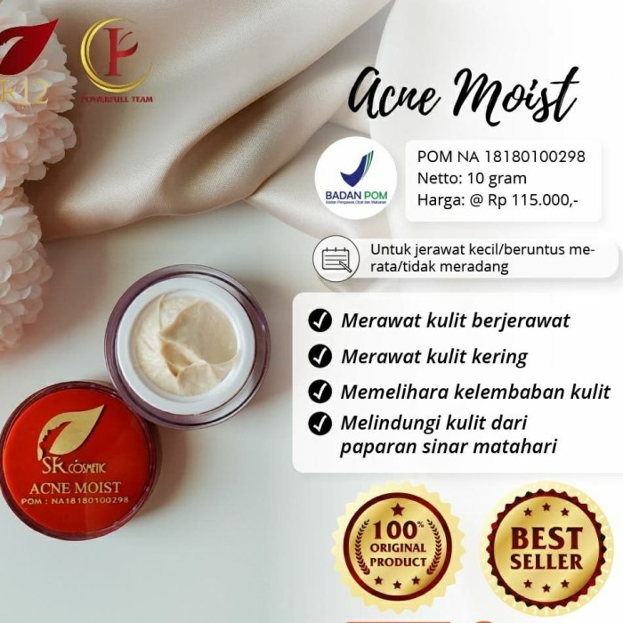 KRIM TUMPAS JERAWAT BPOM / ACNE MOIST CREAM SR12 / BEKAS JERAWAT / MENCERAHKAN WAJAH / KERUTAN WAJAH