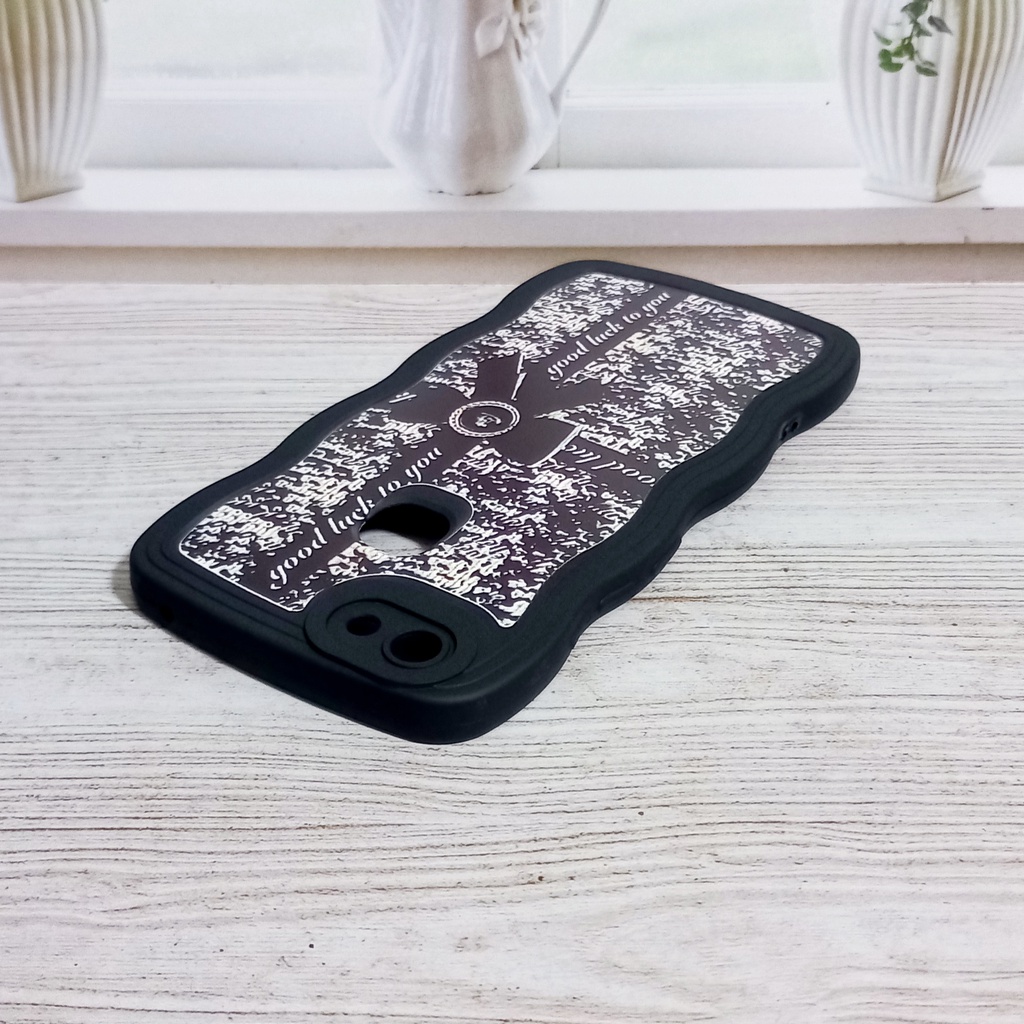 Case Vivo 1716 Softcase Black Gelombang Motif Good Luck Vivo V7 Plus V7+