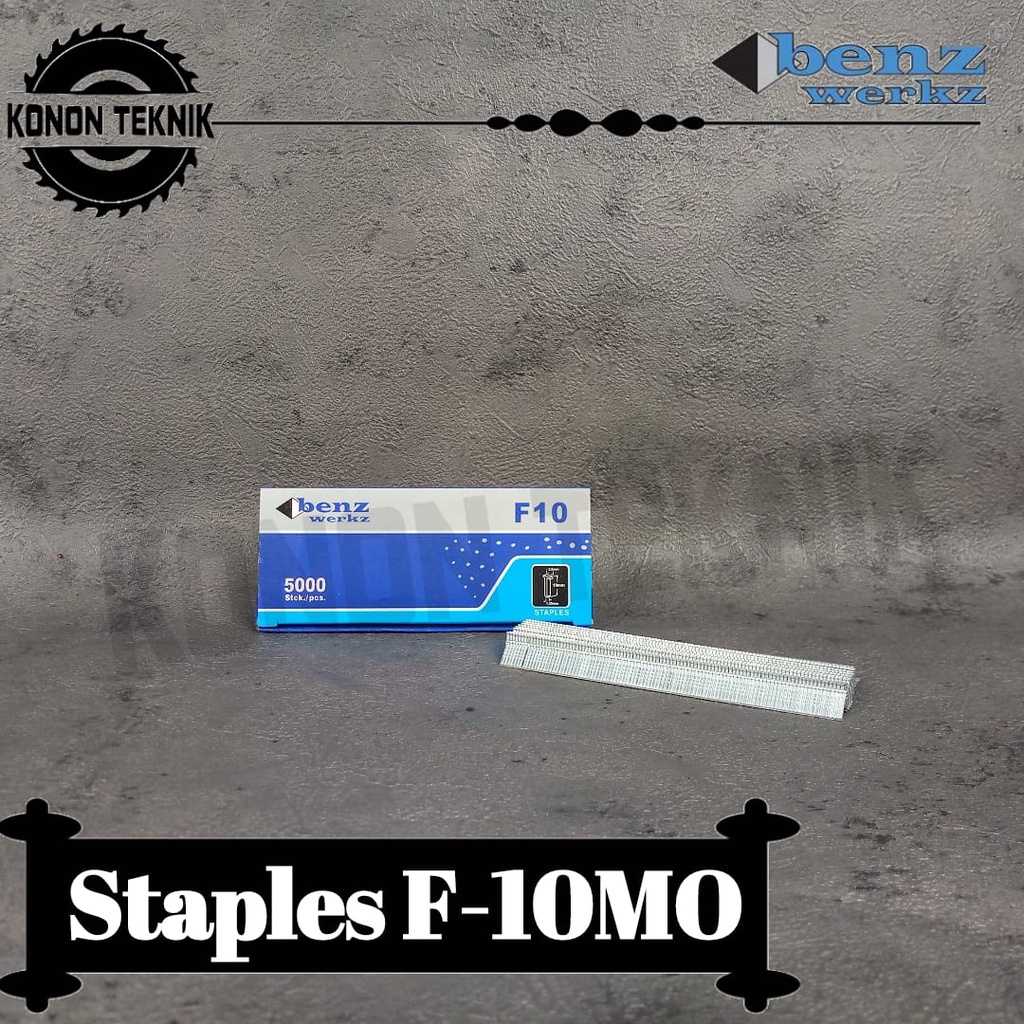 

Isi Staples refill paku tembak F10MO air nailer gun Benz Werkz - Isi Staples refill paku tembak F10 air nailer gun Benz Werkz