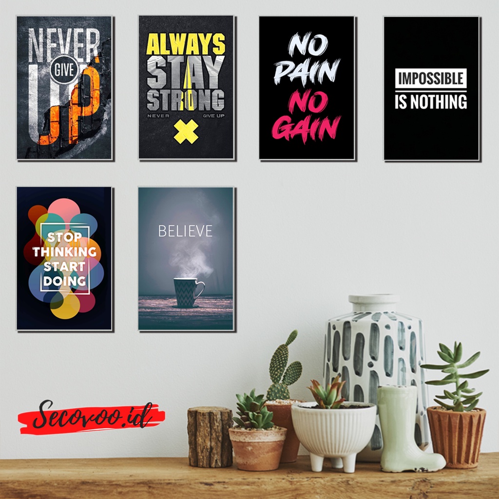 Dekorasi Hiasan Dinding Wall Decor Rumah Pajangan Kamar Poster 20x30 Motif Quotes Aesthetic Grafity 