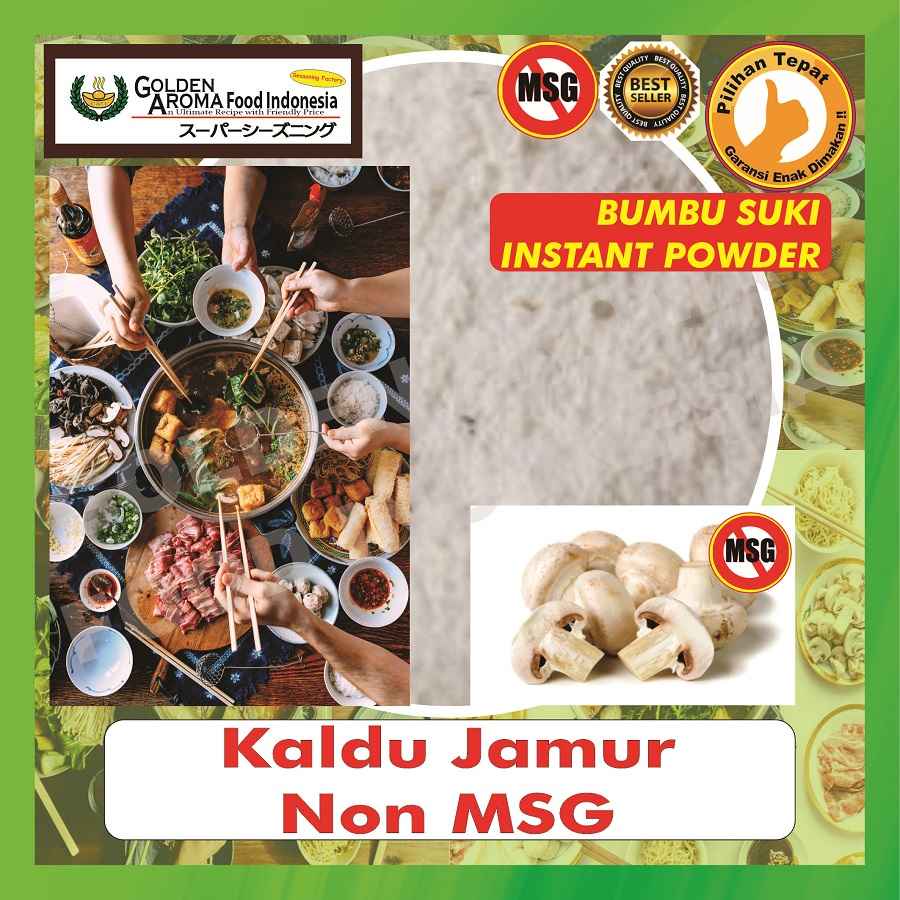 

BUMBU STEAMBOAT Kaldu Jamur Non MSG 1Kg Suki Instan Shabu Hotpot Mushroom Broth Tanpa MSG Kiloan 1 Kg Halal Sabu Kuah Soup Original Stemboat Steambot Steamboot Sukiyaki Grill Bakar Instant Gafi Seasoning Powder Murah Enak Terbaik Premium Promo