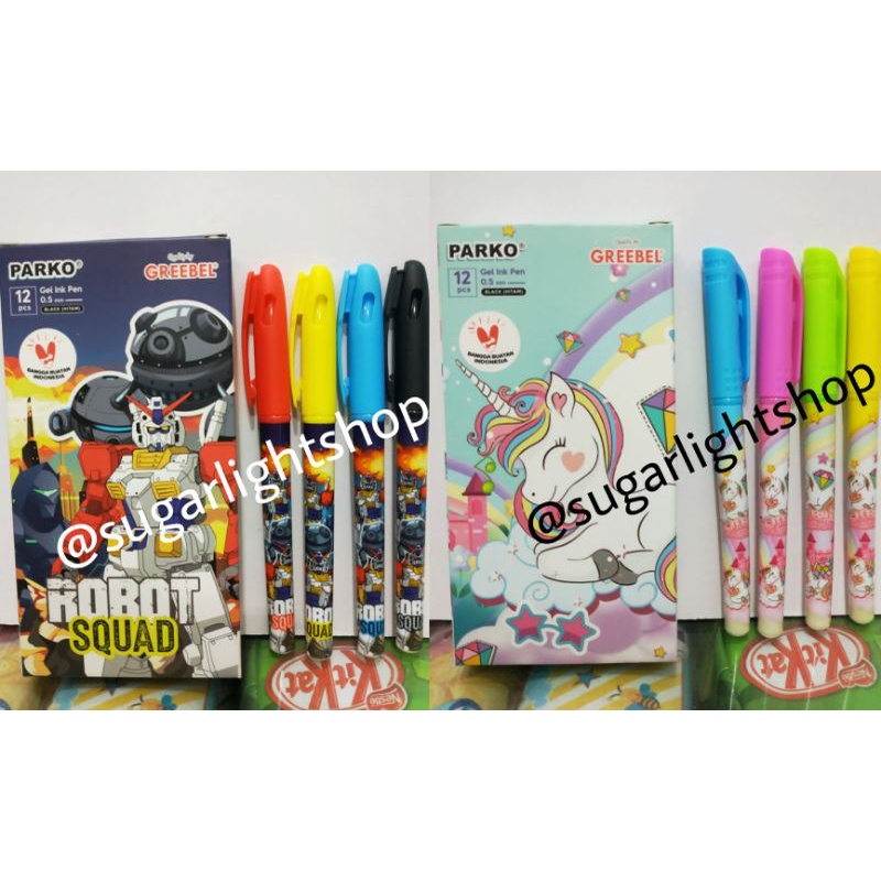

(1 lusin/12 pcs) Bulpen Gel 0,5 mm Motif, Pulpen, Gel Pen