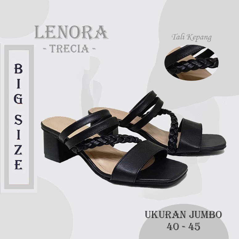 LENORA TRECIA X ZAGIB | Sandal Wanita Ukuran Jumbo 40-45 Heels Tali Big Size France