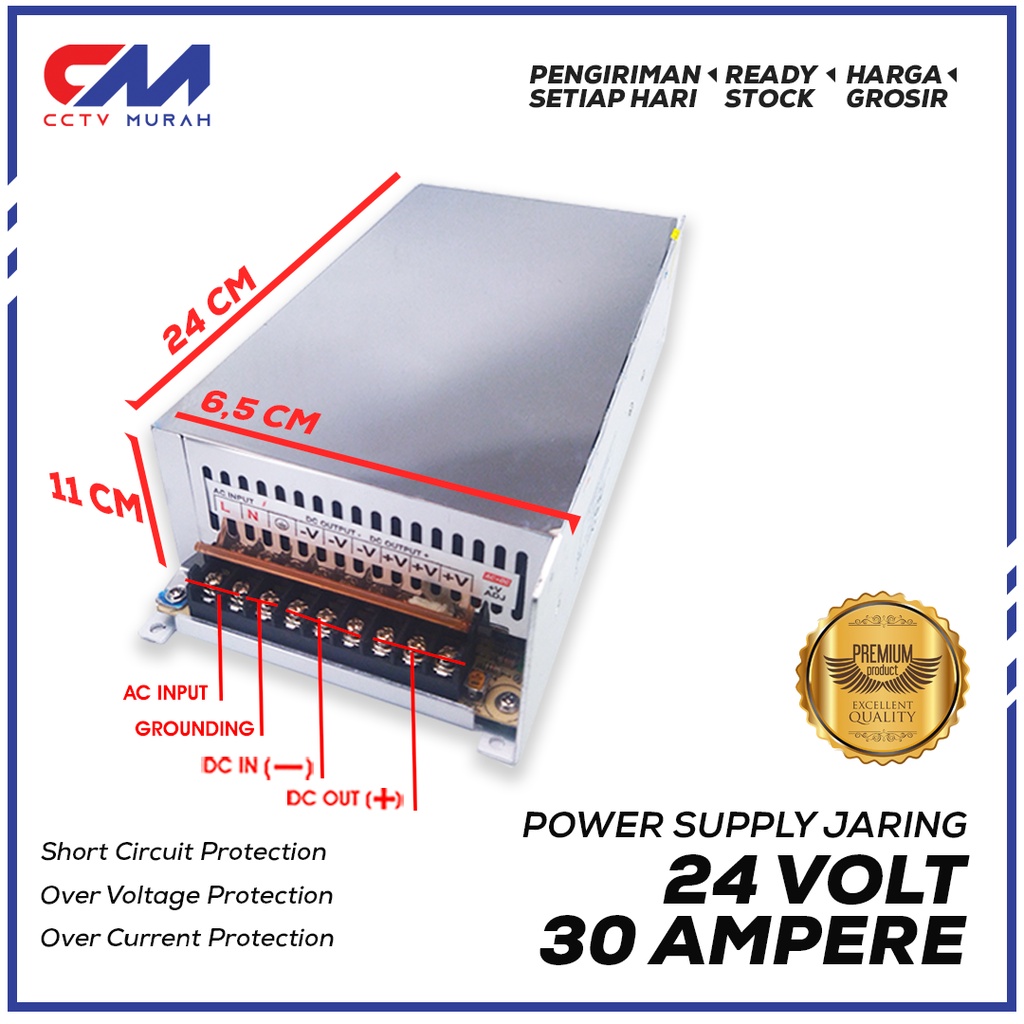 POWER SUPPLY 24V 30A SWITCHING BERGARANSI TERMURAH POWER SUPPLY ADAPTOR SWITCHING 24V 30A FAN TRAFO 24 VOLT 30 AMPERA FAN