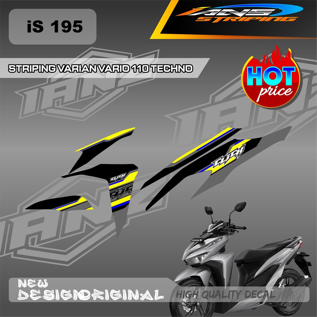 STIKER DECAL VARIO 110 SIMPEL GRAFIK GARIS 2 WARNA  / STIKER STRIPING SEMI FULL BODY HONDA VARIO 110 TECHNO / STIKER KERETA VARIO 110 TECHNO IS195