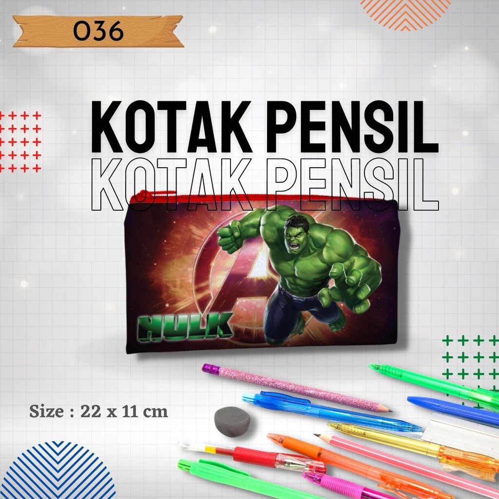 

Tempat Pencil, Pena untuk anak TK,SD,SMP,SMA,dan Mahasiswa Gambar Hulk 036