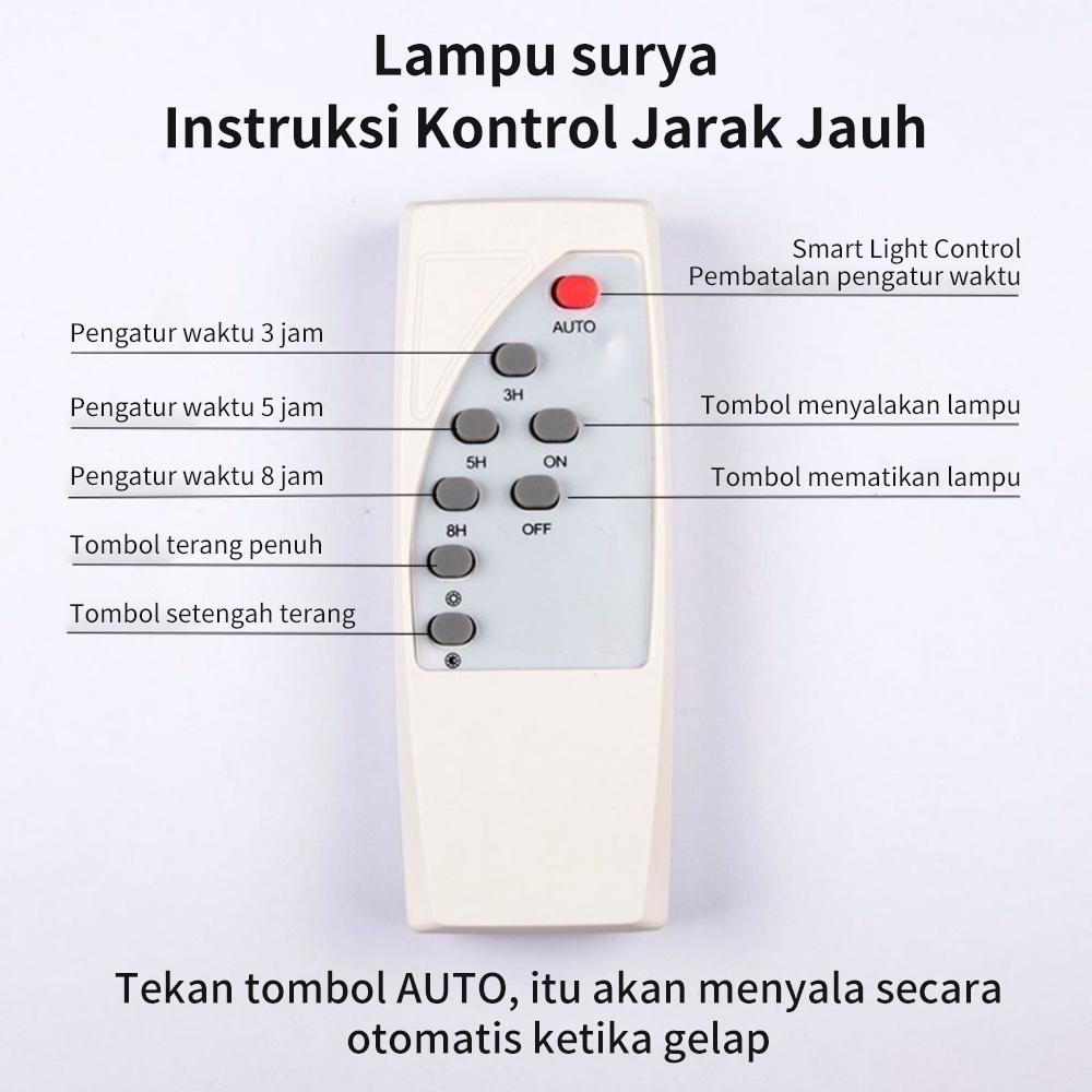 [Ready] BENIH DITINGKATKAN IP67 Upgrade Lampu taman tenaga surya outdoor Lampu taman lampu jalan led lampu jalan 100/200/300 watt cell+panel solar lampu for dinding/tiang luar IP67 tahan air otomatis Dengan Remote