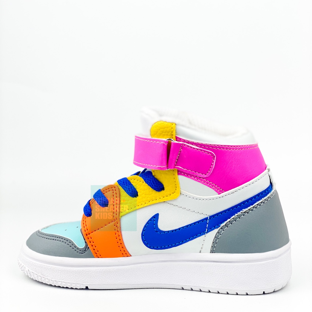 Sepatu Anak Perempuan High Import Sneakers Peach Rainbow Usia 3-5 Tahun - Urban Sneaker Kids