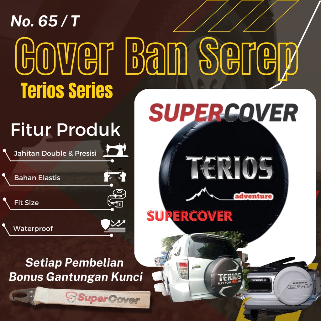 Sarung Ban Serep Daihatsu Terios Cover Ban Serep Kulit Sintetis Daihatsu Terios 65 Penutup Pelindung