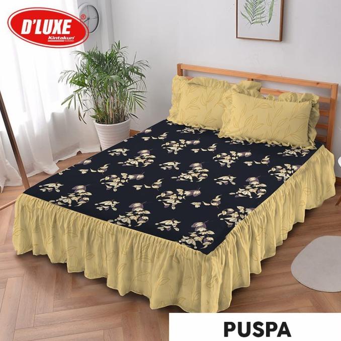 MURAH Sprei Rumbai KINTAKUN 160 180 Queen King Motif Bunga Kuning PUSPA