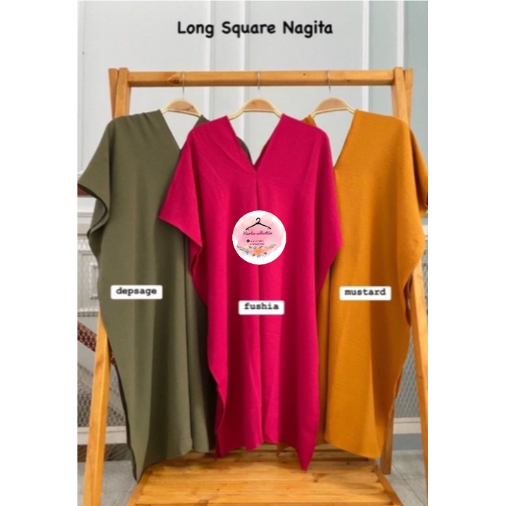 Long tunik nagita - Long Square Oversize - Nagita Long Square Crinkle Airflow - Tunik Jumbo