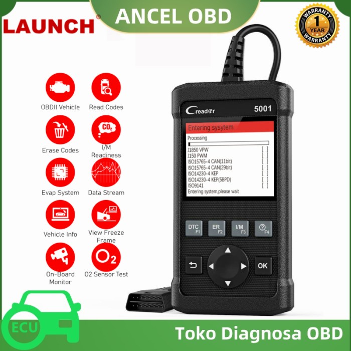 Scanner Launch Cr5001 Alat Diagnostik Mobil Obd2 Scanner Pembaruan Gratis