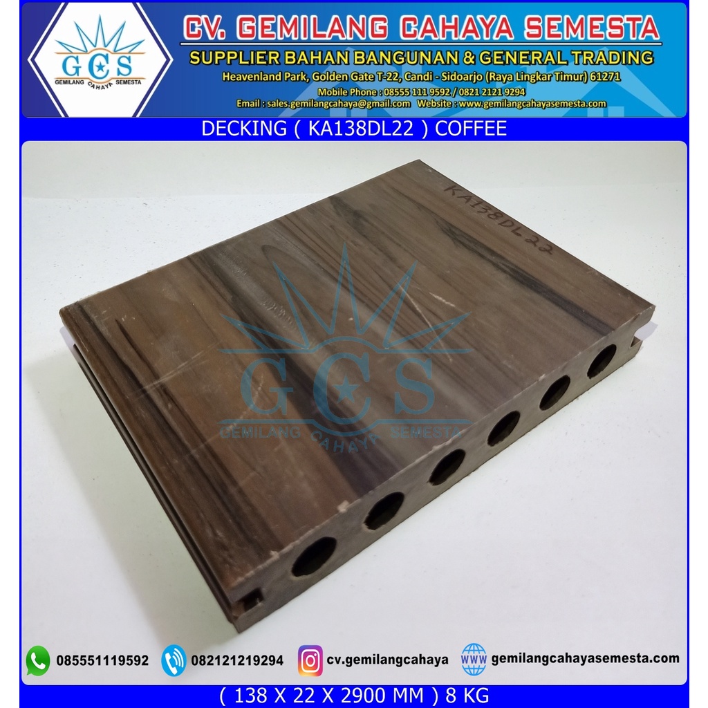 KA138DL22 - Decking WPC / Lantai WPC / Lantai Kolam Renang