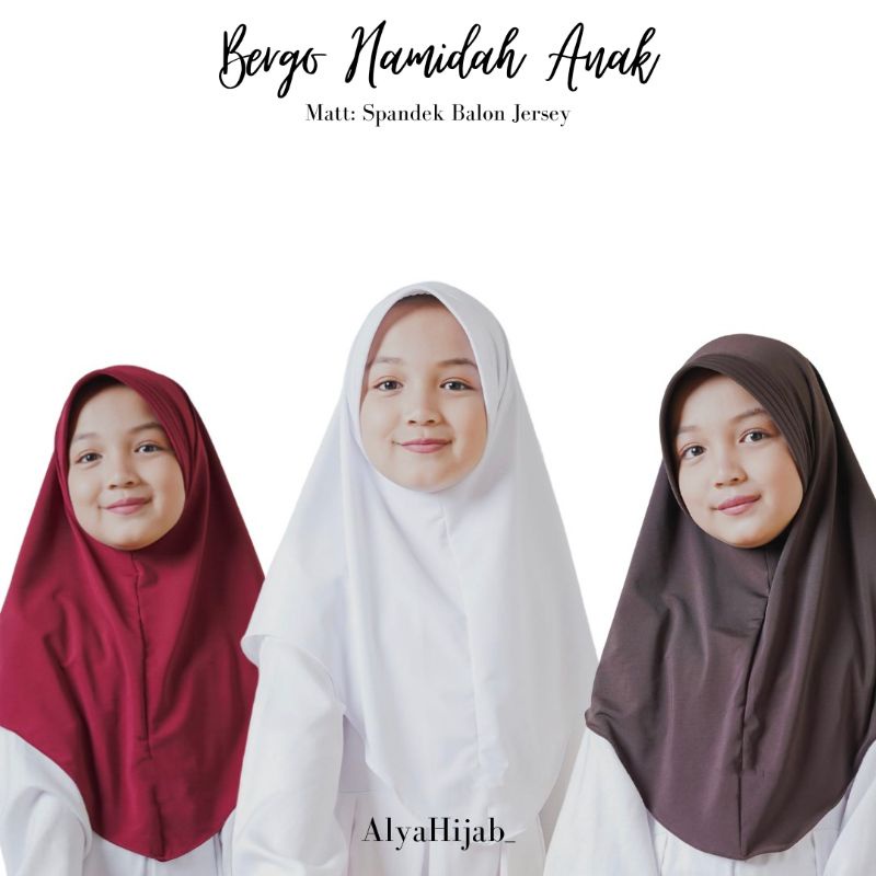 AlyaHijab_ Hijab Bergo Hamidah Anak Hijab Instan Sekolah Anak SD Kelas 1-6
