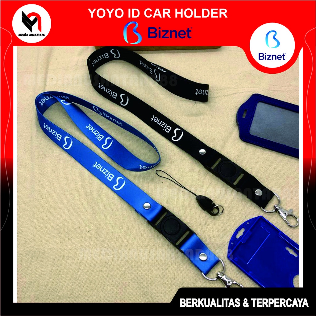 

BIZNET Tali Lanyard ID Card Printing 2 sisi Logo Biznet High Quality