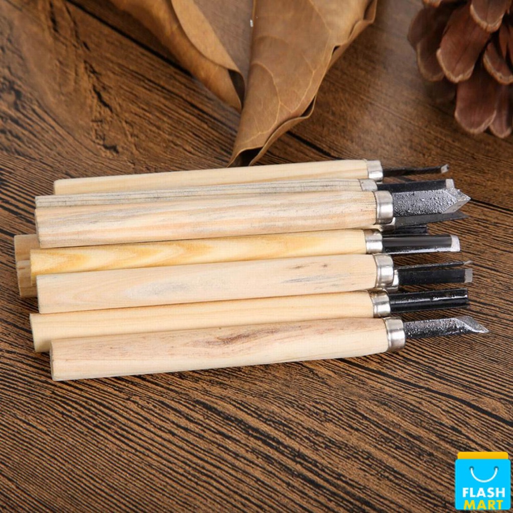 Flashmart Set Pisau Ukir Pahat Kayu 12 in 1 Wood Carving Knife - KSJ-12