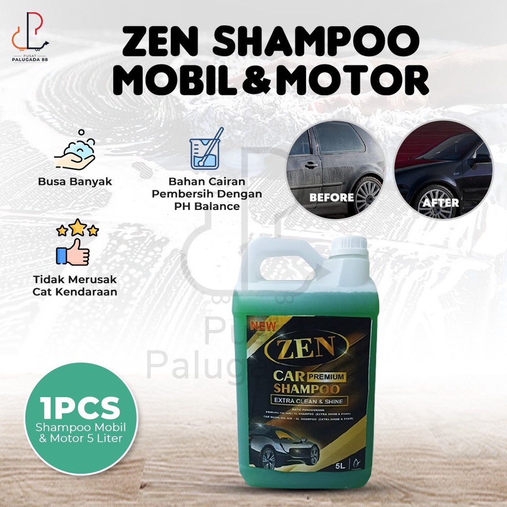 Shampoo Sabun Cuci Kendaraan Mobil Motor Snow Car Wash Wax Sampo Busa Premium PH Balanced 5L 5 Liter Extra Clean Shine