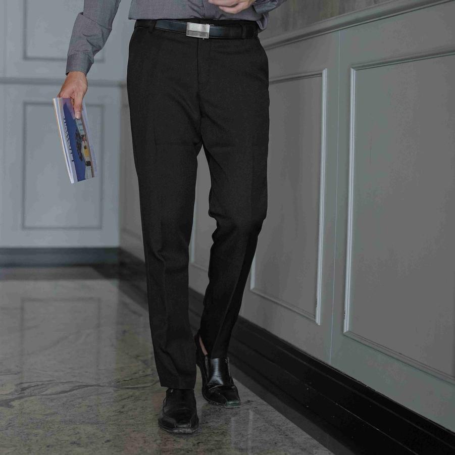 ♫ Zuiter Pants BLACK | Celana bahan formal slimfit ✬