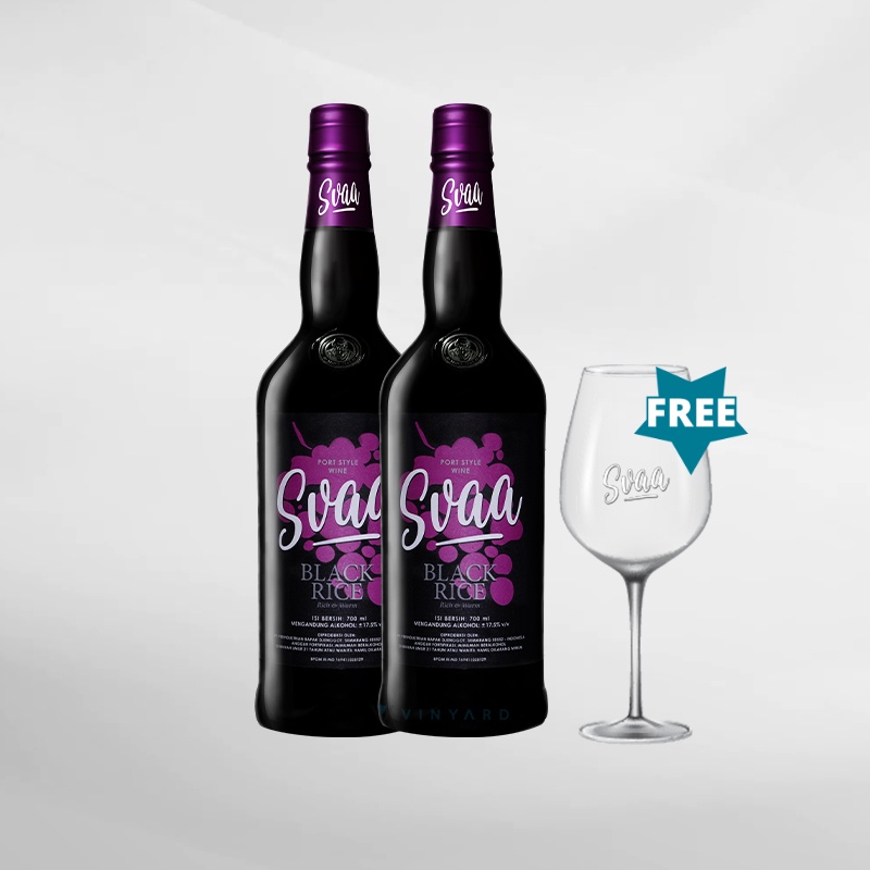 Paket 2 botol SVAA Port  Wine Free Limited Glass Wine ( Hanya Untuk Instant Delivery)