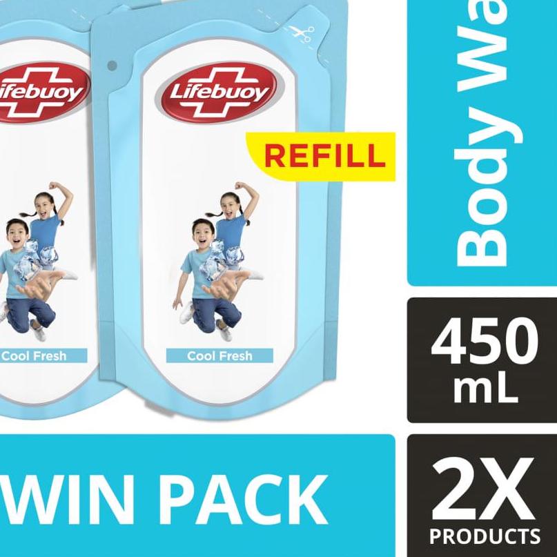 ◙ Lifebuoy Sabun Cair Cool Fresh Refill 2 x 450 mL ❇