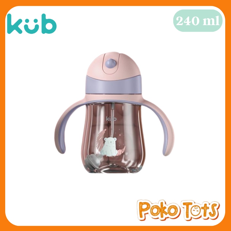 KUB Tritan Baby Straw Cup 240ml Botol Minum Dengan Sedotan Bayi Tritan Bottle KUB WHS