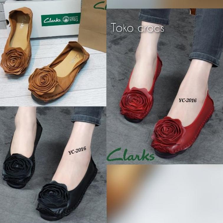 MENARIK Sepatu wanita Clarks big Rose bunga besar /Clarks bunga besar full leather / sepatu kulit cl