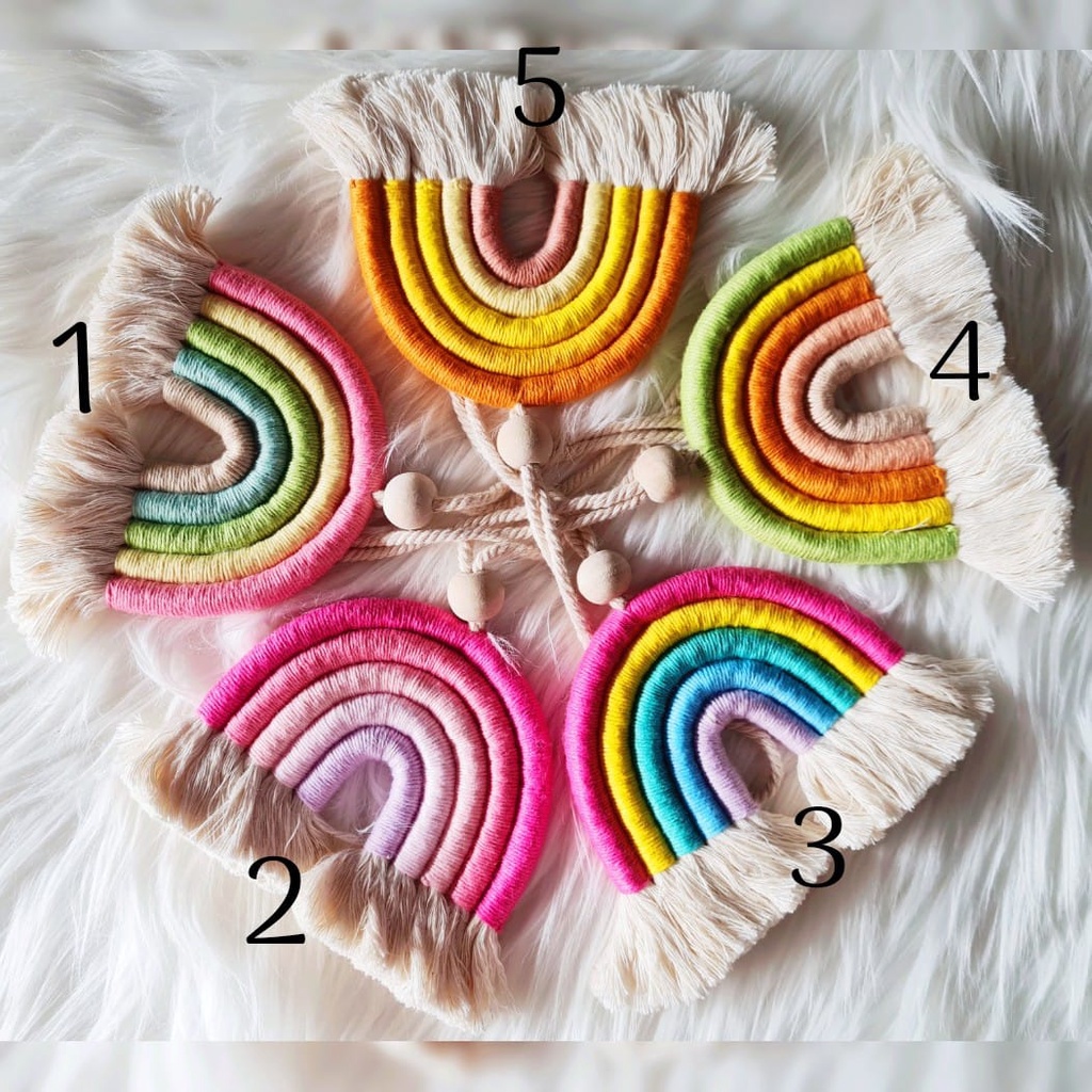 Machrame Rainbow 5 LAYER Accesories Tas Jali Tas Jaly Tas Anyaman Plastik