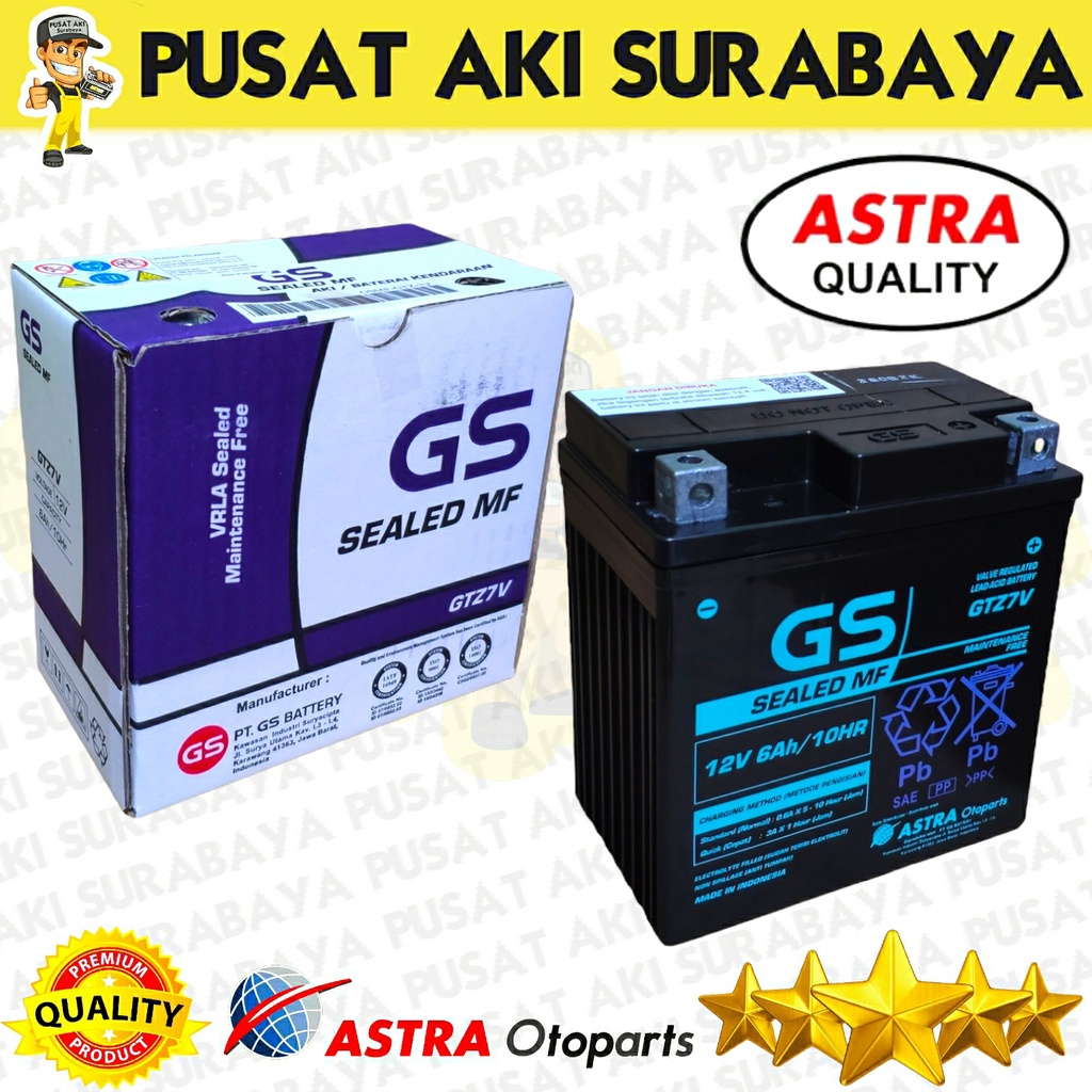 PRODUK BARU GS ASTRA GTZ7V 6 AH 12V SEPEDA MOTOR KLX 150 BF NMAX 155 2019 FREEGOS ABS MTZ7V YTZ7V