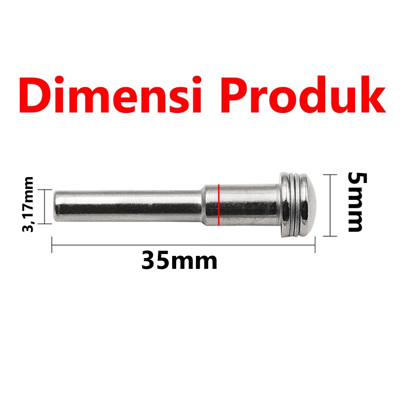 [HAEBOT] Batang As Gerinda Mini Grinder Shaft 3 mm Diamond Mandrel Besi Karbon 3.17mm Putih