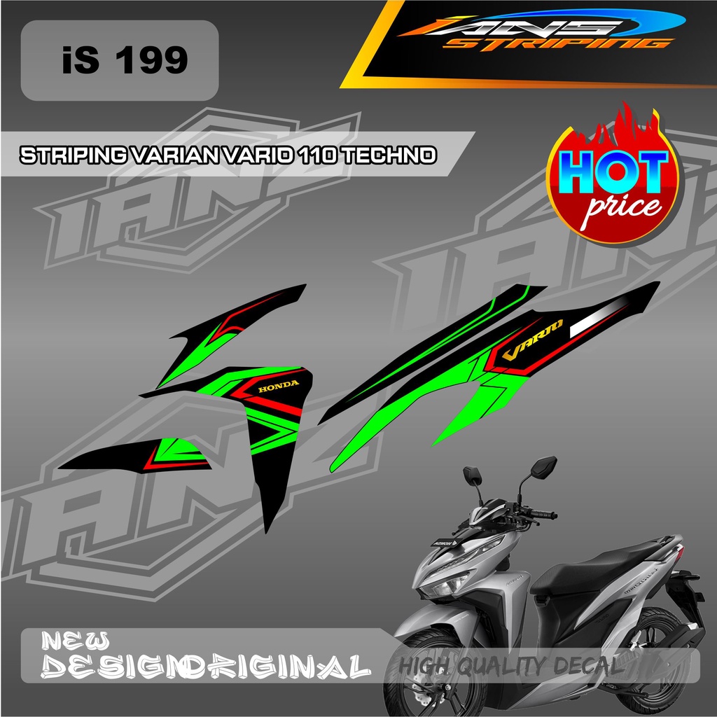 TERMURAH DECAL STIKER HONDA VARIO TECHNO 11O FULLBODY 2009-2013 / DESAIN SIMPEL / STIKER BODY VARIO 110 / STRIPING KERETA HONDA VARIO IS199