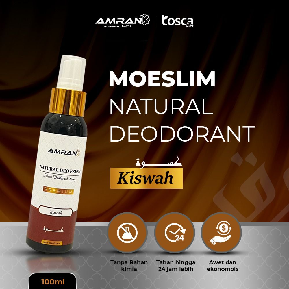 Amran Natural Deodorant Spray 100ml Deodorant Tawas DeoFresh Arabian Series Atasi Bau Ketiak Non Alkohol