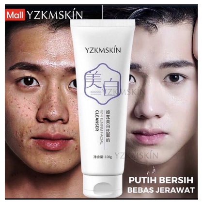 YZKMSKIN Whitening Facial Cleanser / Sabun Cuci Muka Pembersih Wajah &amp; Pemutih Penghilang Jerawat dan komedo 100gr perbaikan Pori besar