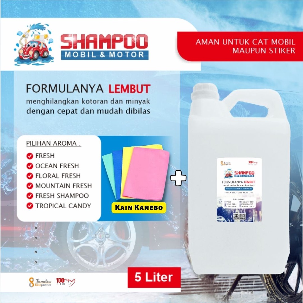 Shampoo Pembersih  Cuci Mobil Dan Motor Aroma Segar Wangi Kemasan 5 Liter Jerigen