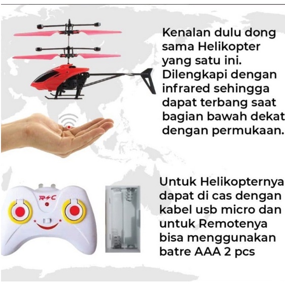 [OL] Mainan Helikopter RC Mainan Pesawat Terbang Remot Kontrol Sensor Anti Banting