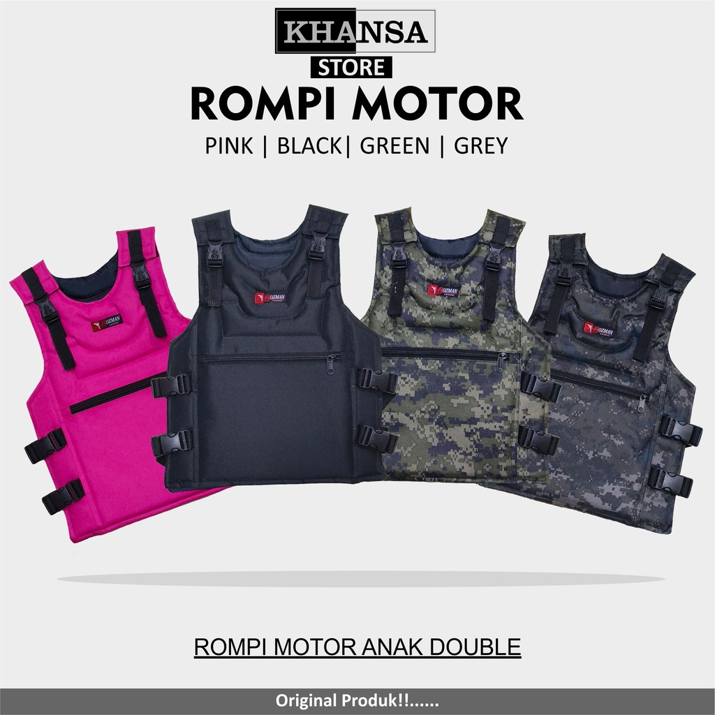 Rompi Motor Anak Loreng Abu Bagus Murah Body Protector Anti Angin