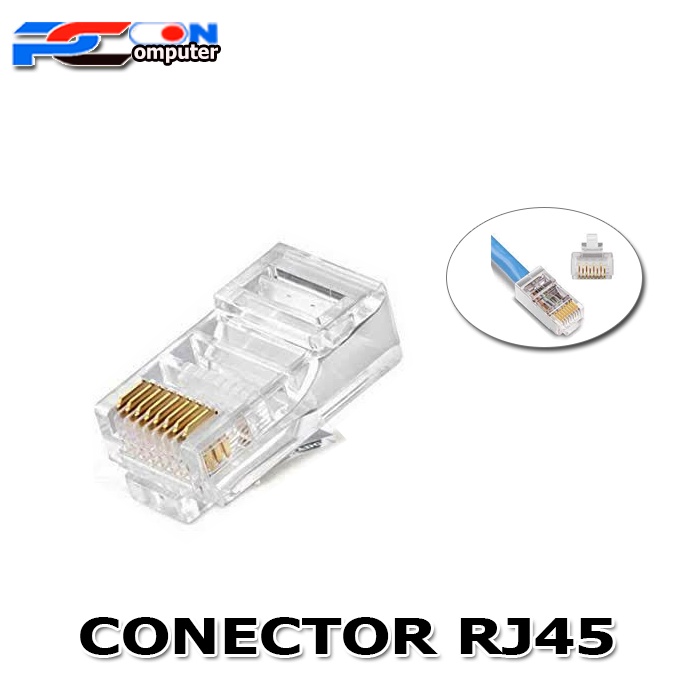 Connector LAN RJ 45 PC / KONEKTOR KABEL UTP ECERAN 1 PCS / RJ 45 BIASA