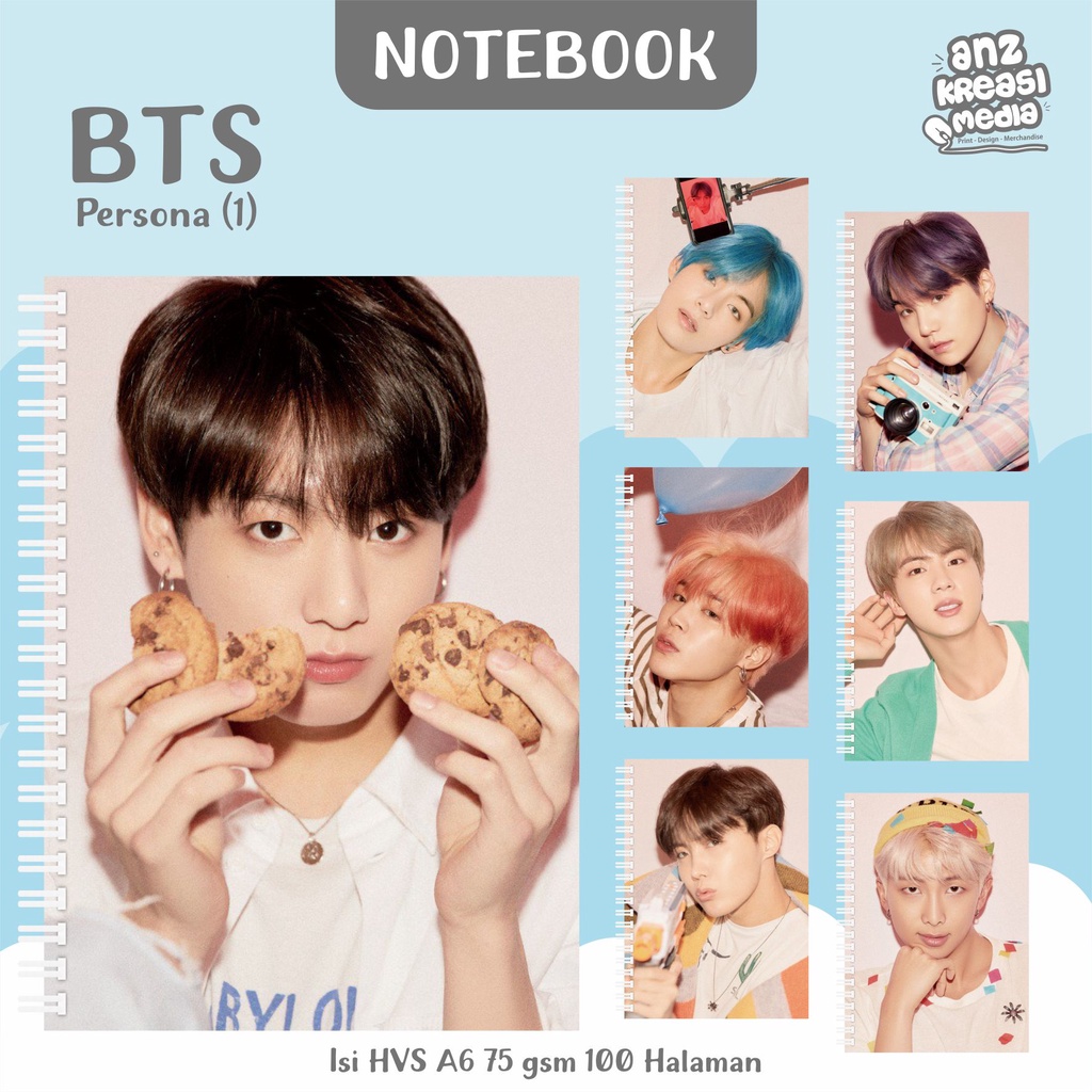 NOTEBOOK A6 BUKU TULIS SPIRAL - BTS PERSONA (1) - MERCHANDISE KPOP MURAH UNOFFICIAL