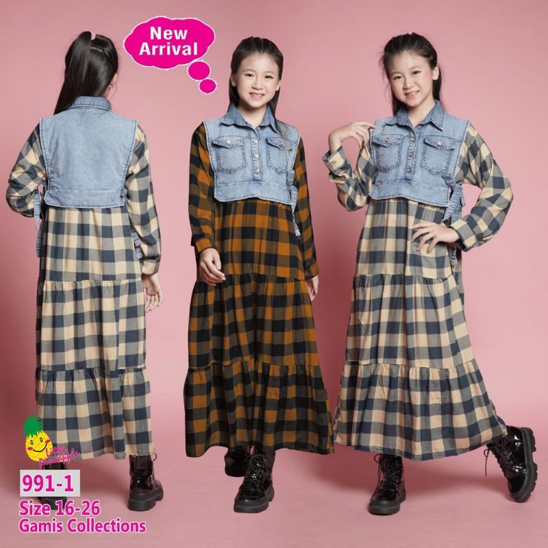 Gamis Anak Terbaru Combinasi Rompi Jeans