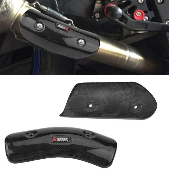 Cover Pelindung Pipa Knalpot Motor Bahan Carbon Fiber AU . DLL.