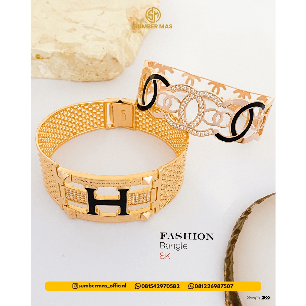 HERME &amp; FASHION BANGLE 8K - SUMBER MAS