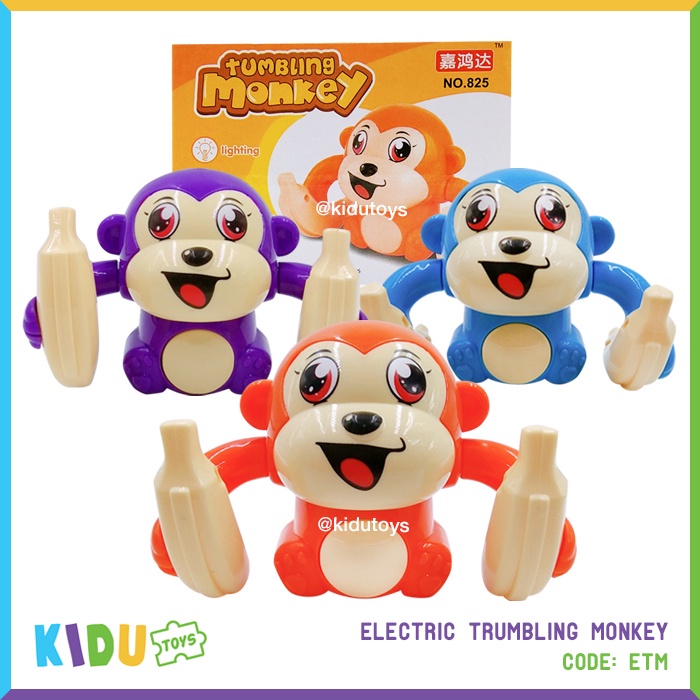 Mainan Anak Robot Banana Monkey Electric Tumbling Monkey Kidu Toys