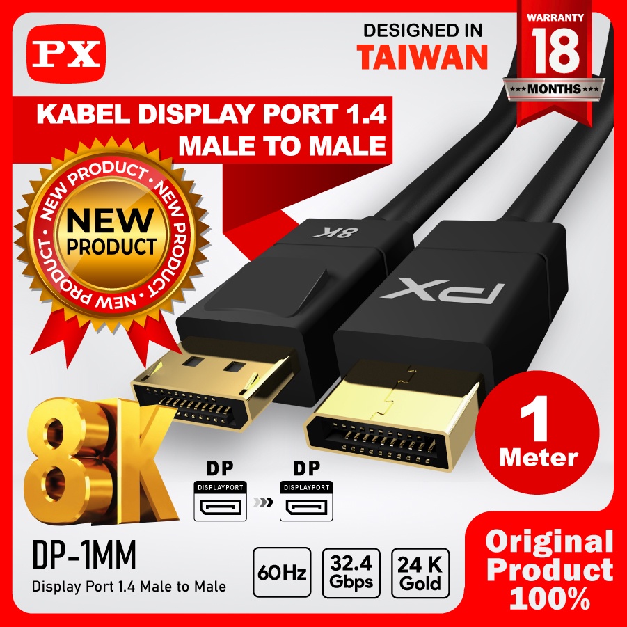 Kabel Display Port Male to Male Laptop Monitor DP 8K 1M PX DP-1MM