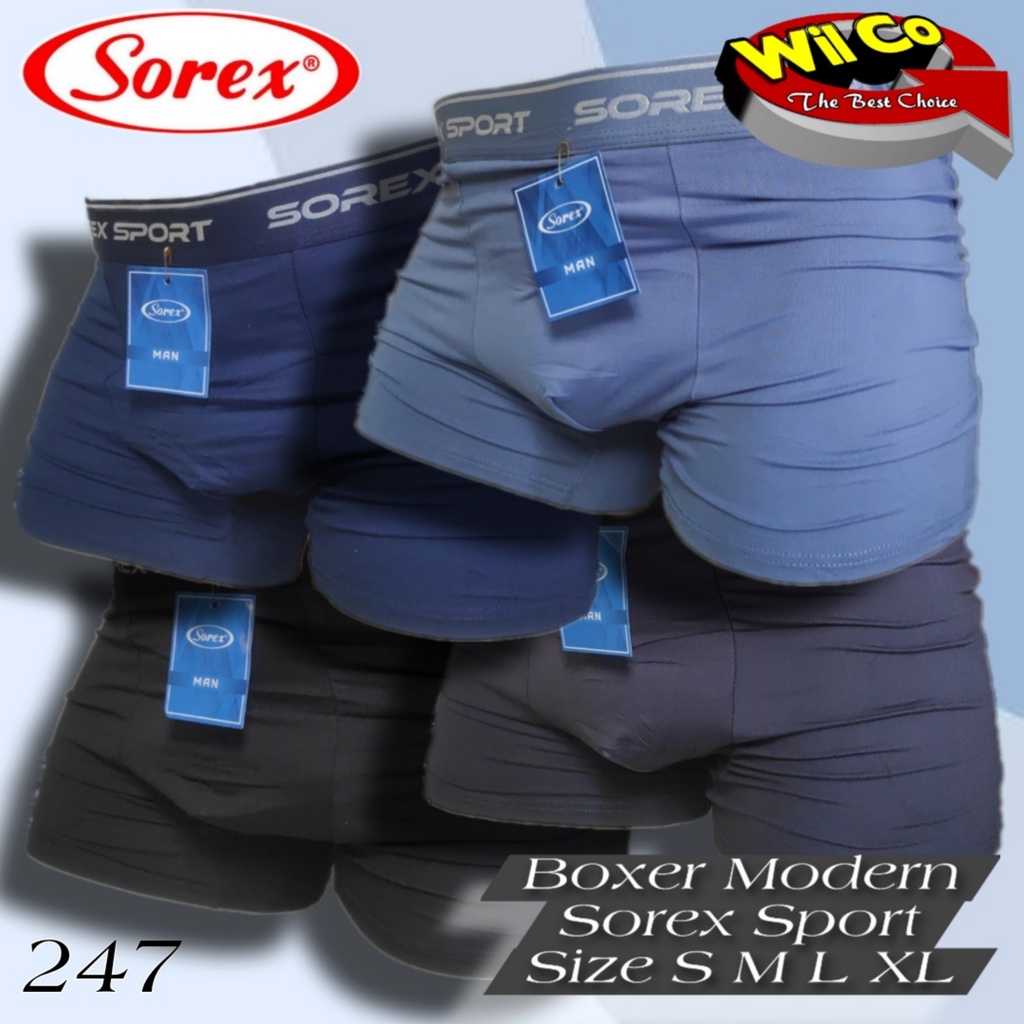 K247D - (DIJUAL PER 1 BOX ISI 2 Pcs) CELANA DALAM BOXER PRIA SOREX SIZE S - XL