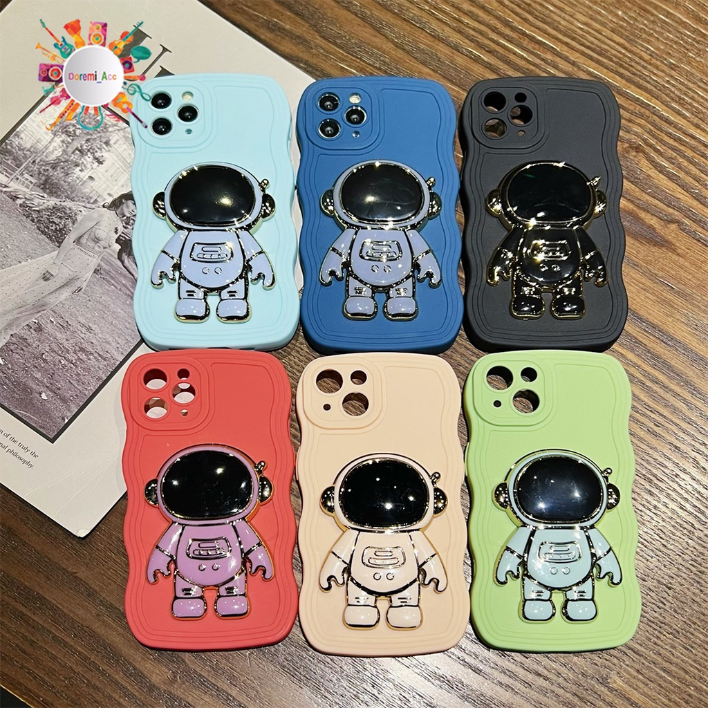 GS001 SOFTCASE WAVY GELOMBANG SPACE ASTRONOT 3D STAND HP UNTUK XIAOMI REDMI 4A 4X 5A A1+ 6A 8 8A 9 9