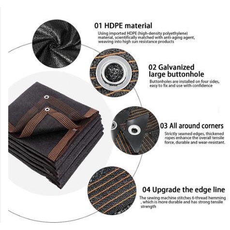 Jaring Penahan Sinar Matahari Anti-UV, Terpal Jaring Pelindung Panas