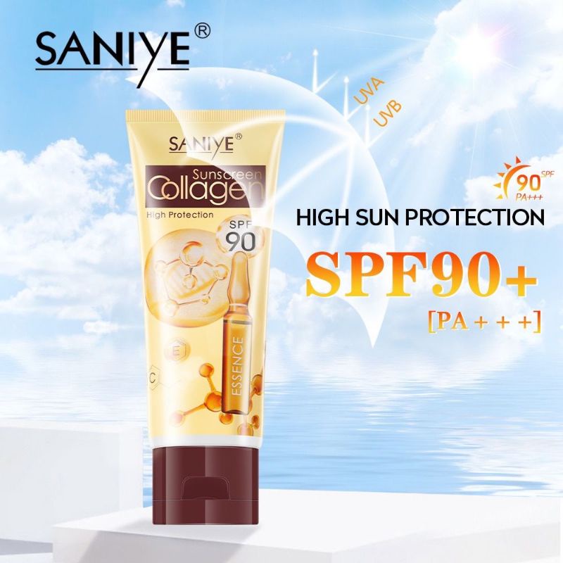 SANIYE Sunscreen Cream tabir surya Collagen Whitening Moisturizing High