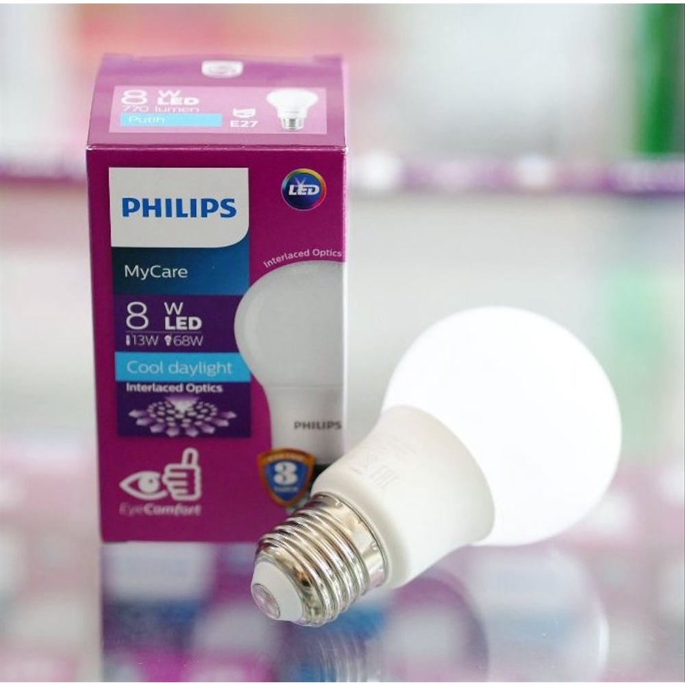 Lampu LED Philips 8 watt Bohlam 8w / Philips Putih 8 w Bulb LED 8watt